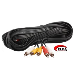 ELBA C0659 3RCA-3RCA Stereo 10mt Kablo