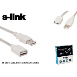 S-link SL-UE145 30mt 2.0 Usb Şeffaf Uzatma Kablosu