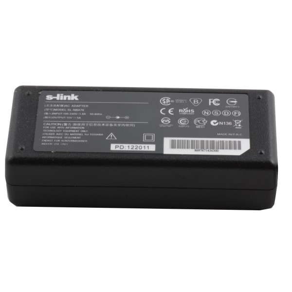 S-link SL-NBA76 75w 15v 5a 6.3-3.0 Notebook Adaptörü