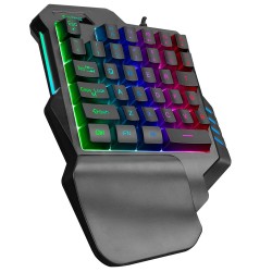 Everest KB-R177 SALVO Siyah USB Led Işıklı Q 35 Tuşlu Multimedya Mini Gaming Oyuncu Klavyes