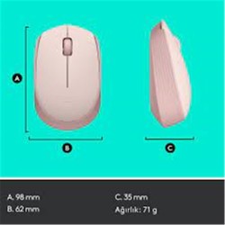 Logitech 910-006865 M171 Kablosuz Pembe Mouse 