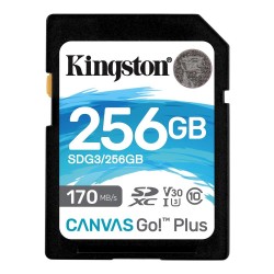 Kingston SDG3-256GB 256GB SDXC Canvas Go Plus 170R C10 UHS-I U3 V30 Hafıza Kartı