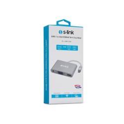 S-link SL-USB-C58 USB3.1 Metal to VGA+HDMI4K-2K+3.