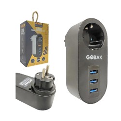 Gobax MG-102 3 USBli Tekli Termal Akım Korumalı Priz