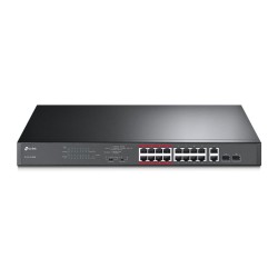 Tp-Link TL-SL1218MP 16 Port 10-100 Poe+ 2 Port 10-100-1000 Mbps Switch 2 Port SFP Çelik Kasa