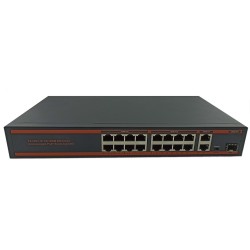 Nova ND1PD1622LG 16 Port Poe+ 10-100 Mbps 2 Port 10-100-1000 Mbps Uplink  2 Port SFP Switch 250W