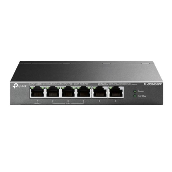 Tp-Link TL-SG1006PP 5 Port 4 Port Poe+ 10-100-1000 Mbps Switch Çelik Kasa 