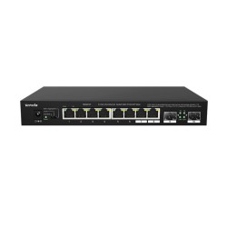 Tenda TEM2010F 8 Port 100-1000-2500 Mbps + 2 Port SFP Switch Çelik Kasa Rack Mount