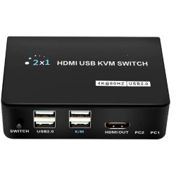 Dark DK-AC-KVMHD01 2x HDMI 4x USB KVM SWITCH 4K-30 Hz