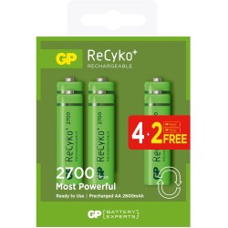 GP AA 2600 mAh Şarjlı Kalem Pil 4+2'li Paket GP270AAHCE4-2