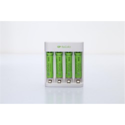 GP E411 Usb Şarj Cihaz + 4 Adet AAA 950 mAh Şarjlı İnce Kalem Pil 