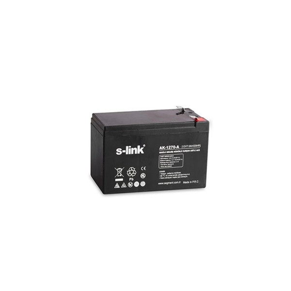 S-link AK-1270-a12v 7ah Bakımsız Kuru Akü