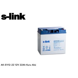 S-link AK-EV12-22 12v 22ah Bakımsız Kuru Akü