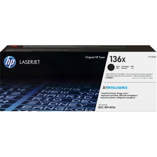 HP 136X Black Siyah 2.600 Sayfa Toner W1360X