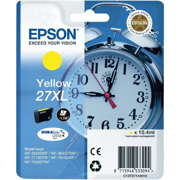 Epson 27XL Yellow Sarı Mürekkep Kartuş T27144012