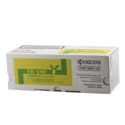 Kyocera TK-590Y Yellow Sarı Orjinal Fotokopi Toneri FS-C2016-2026-2126-2526-2626 M6026-6526 5.00